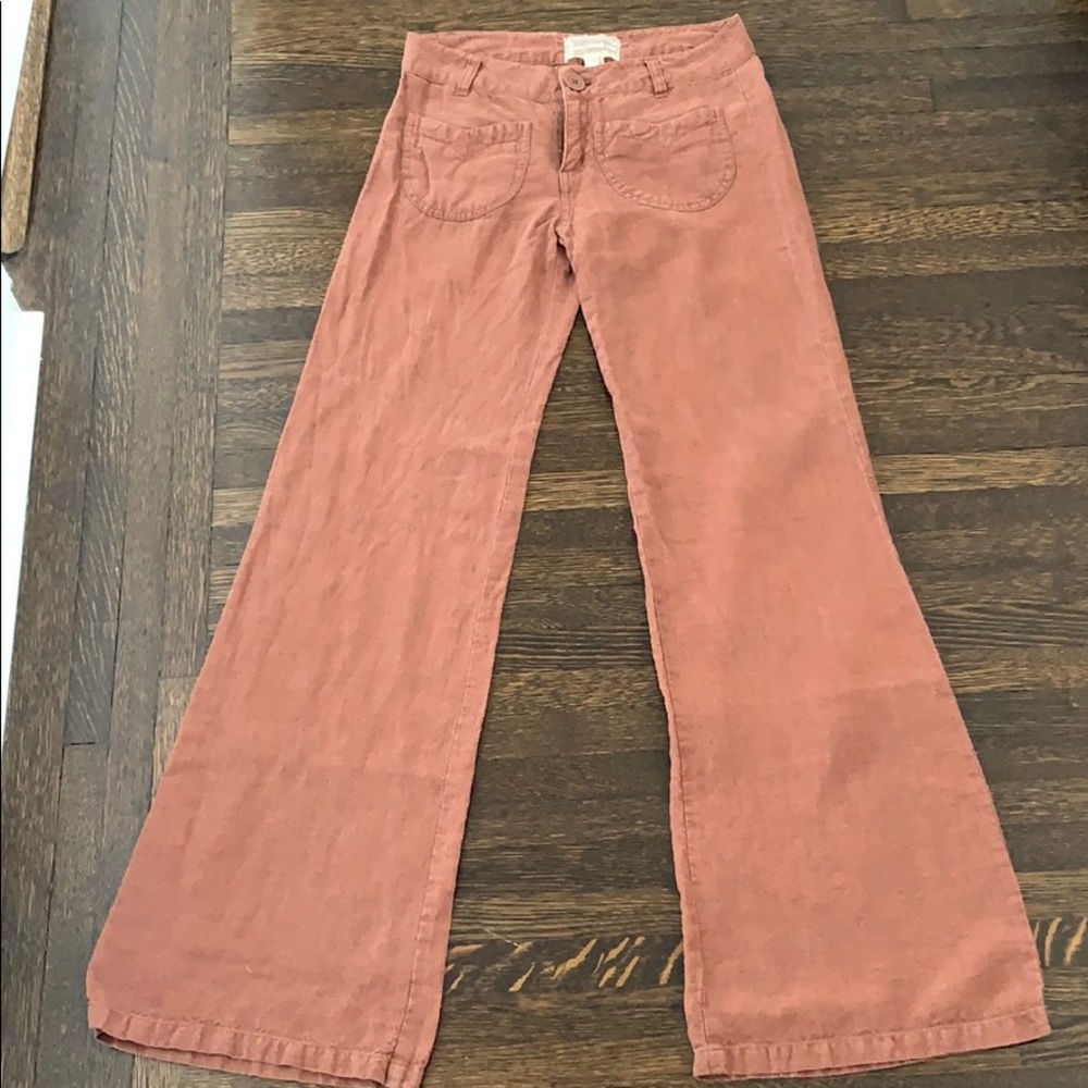 Linen wide leg pants
